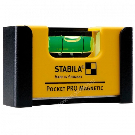 Строительный уровень Stabila Pocket Pro Magnetic с чехлом на пояс на блистере